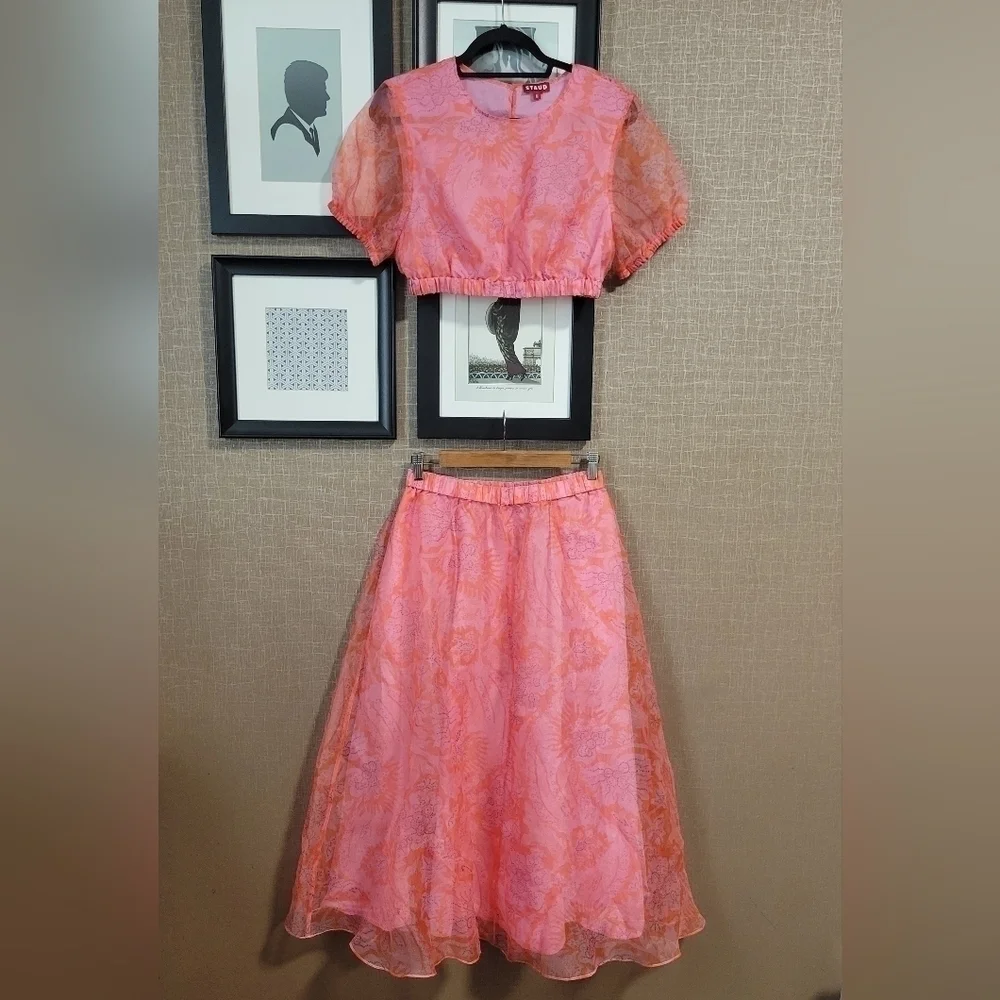 Staud Frieze Cropped Top and Mattia Skirt Set